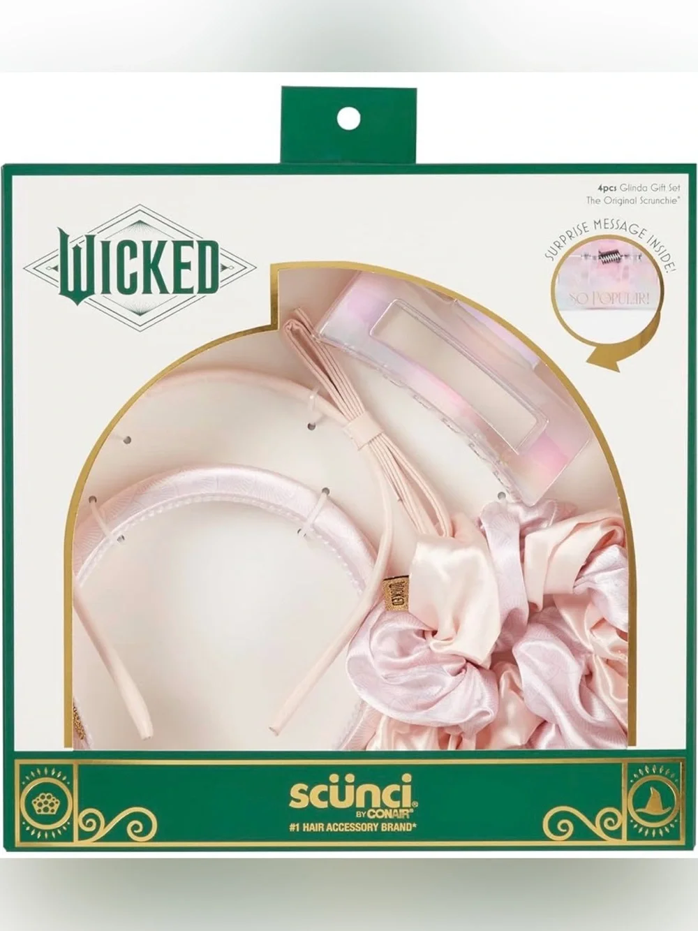 scunci x Wicked Pink Hair Accessory Set with Headbands, Claw Clip & Scrunchies